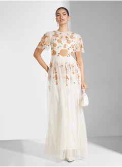 Embellished Crew Neck Maxi Dress