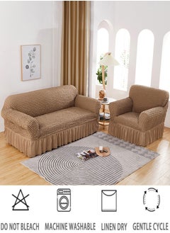GOOTOY 4 Piece Couch Sofa Cover with Skirt Durable Washable High Elastic Stretchable Easy Fit Universal Furniture Protector  - Image 1
