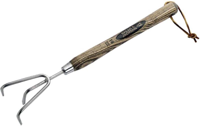 5210PC Traditional Stainless 12" Handle 3 Prong Cultivator, Silver