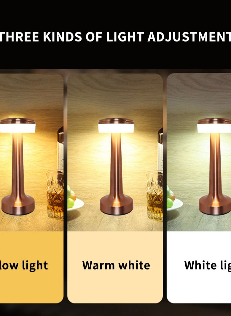 PADOM مصباح طاولة LED من Padom، مصابيح بار لغرفة النوم، بطارية لاسلكية قابلة لإعادة الشحن، مصباح مكتبي للمطعم وغرفة المعيشة والمقهى، مصابيح طاولة ليلية - Image 4