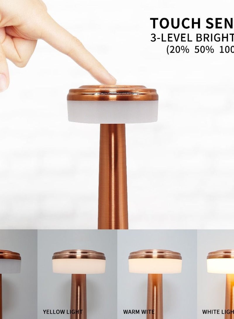 PADOM مصباح طاولة LED من Padom، مصابيح بار لغرفة النوم، بطارية لاسلكية قابلة لإعادة الشحن، مصباح مكتبي للمطعم وغرفة المعيشة والمقهى، مصابيح طاولة ليلية - Image 3