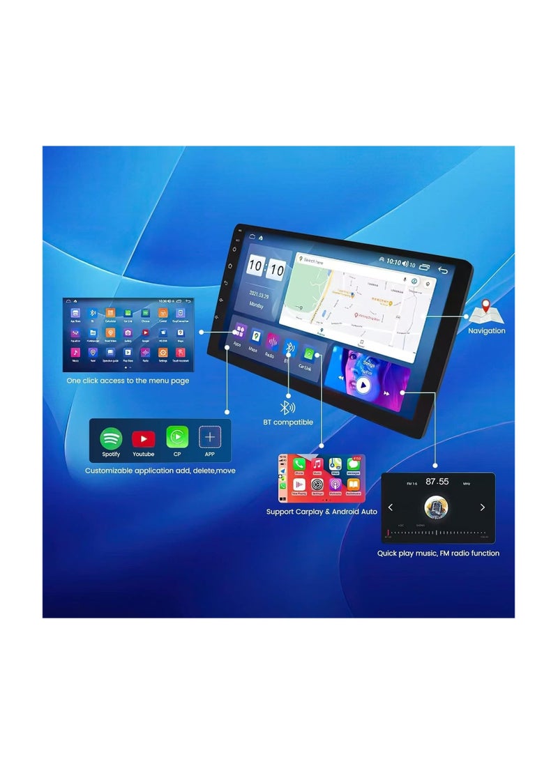 SHEZA STAR - Android Car Stereo for Mitsubishi Mirage 2012 To 2022 6GB RAM 128GB ROM 9 Inch Support SIM Card, Apple Carplay, MirrorLink WiFi BT, IPS Touch Screen with AHD Camera Included - Image 1