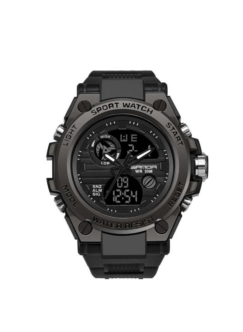 ساندا ساعة SANDA العسكرية للرجال للرياضات الخارجية وساعة رقمية تكتيكية عسكرية وساعة توقيت LED للرجال وساعة عسكرية مقاومة للماء