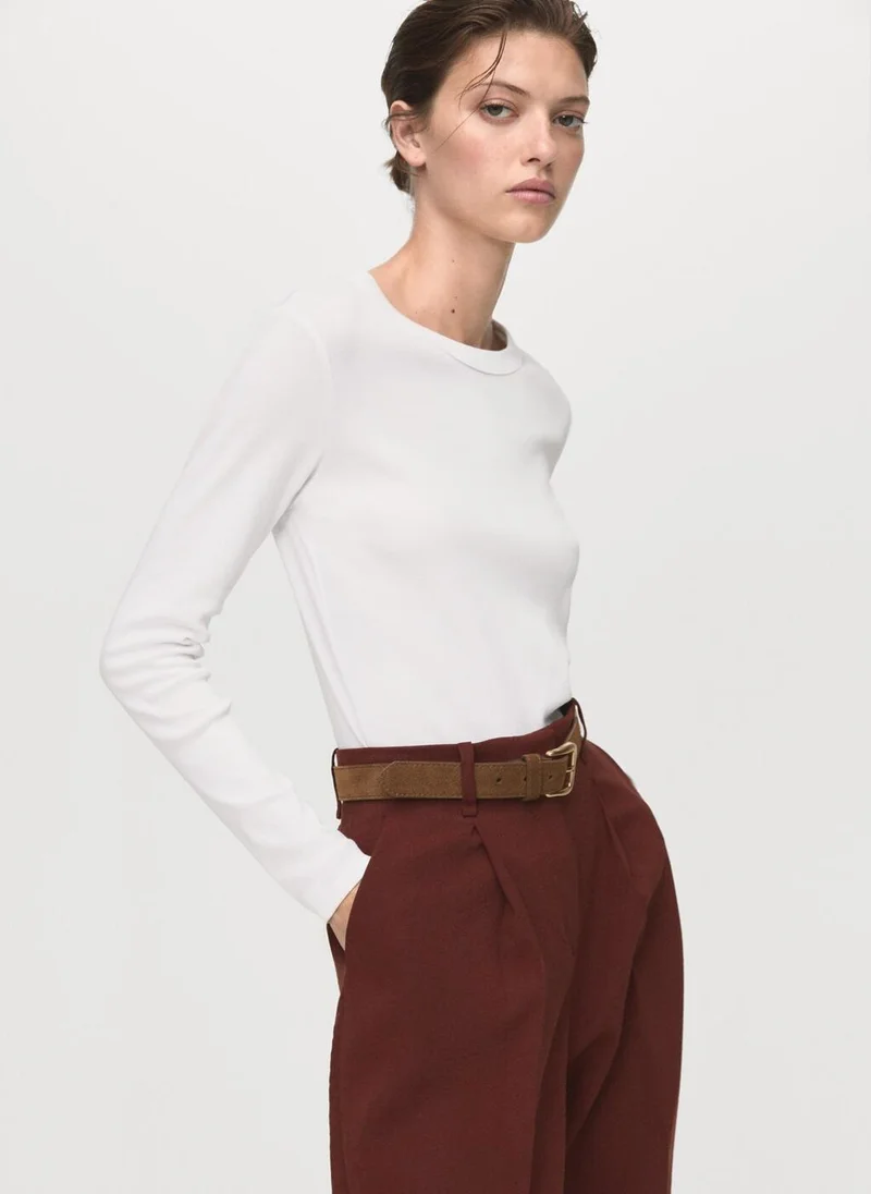 MANGO Long sleeve cotton t-shirt