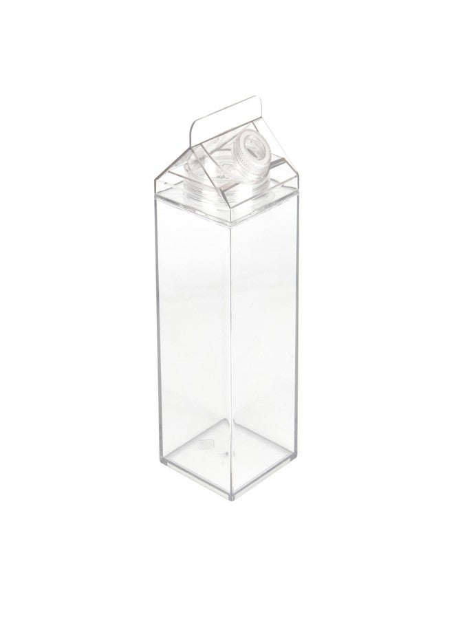 Simplify Kitchen Details Beverage Carton | Dimensions: 4"x 4"x 10.3" | Holds 64 Ounces | Reuseable | BPA Free | Leak Proof | Refrigerator Organization | Clear - Image 1