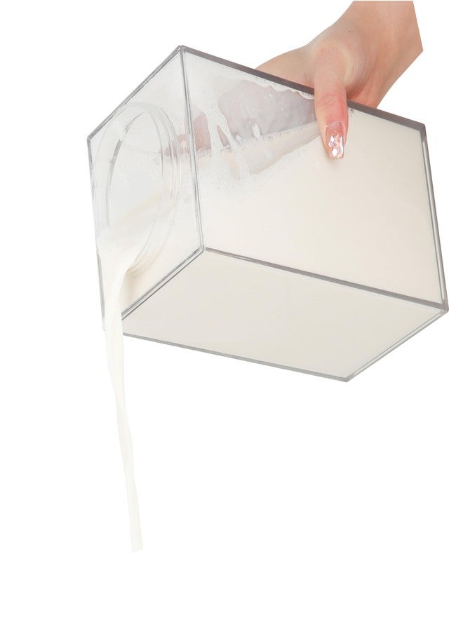 Simplify Kitchen Details Beverage Carton | Dimensions: 4"x 4"x 10.3" | Holds 64 Ounces | Reuseable | BPA Free | Leak Proof | Refrigerator Organization | Clear - Image 5