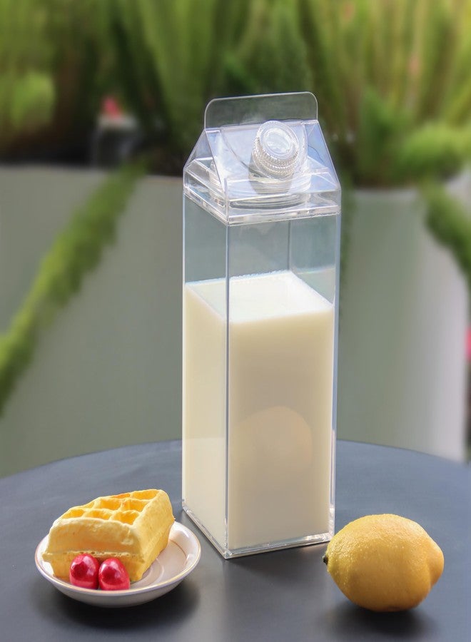 Simplify Kitchen Details Beverage Carton | Dimensions: 4"x 4"x 10.3" | Holds 64 Ounces | Reuseable | BPA Free | Leak Proof | Refrigerator Organization | Clear - Image 2