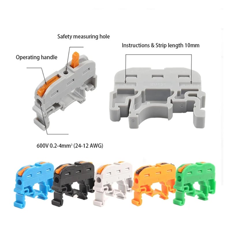 Quick Wire Connector 211 Din Rail Type Press Terminal Compact Splicing Cable Block 211BL 10PCS - Image 5