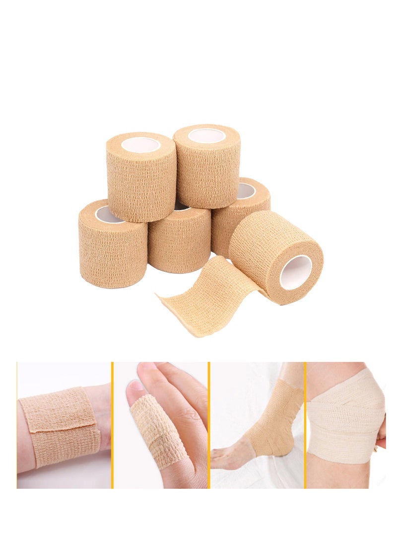 10 Pack Self Adherent Cohesive Wrap Bandages， 5cm/2 Inches X4.5m/ 5 Yards,First Aid Tape, Elastic Self Adhesive Tape, Athletic, Sports wrap Tape,  Sports, Wrist Athletic Tape - Image 1