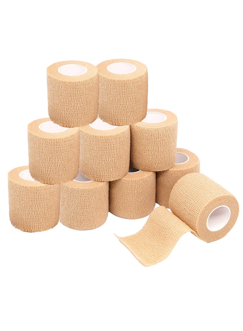 10 Pack Self Adherent Cohesive Wrap Bandages， 5cm/2 Inches X4.5m/ 5 Yards,First Aid Tape, Elastic Self Adhesive Tape, Athletic, Sports wrap Tape,  Sports, Wrist Athletic Tape - Image 2