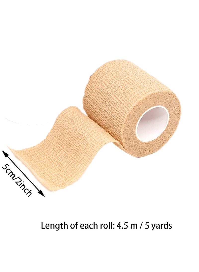 10 Pack Self Adherent Cohesive Wrap Bandages， 5cm/2 Inches X4.5m/ 5 Yards,First Aid Tape, Elastic Self Adhesive Tape, Athletic, Sports wrap Tape,  Sports, Wrist Athletic Tape - Image 3