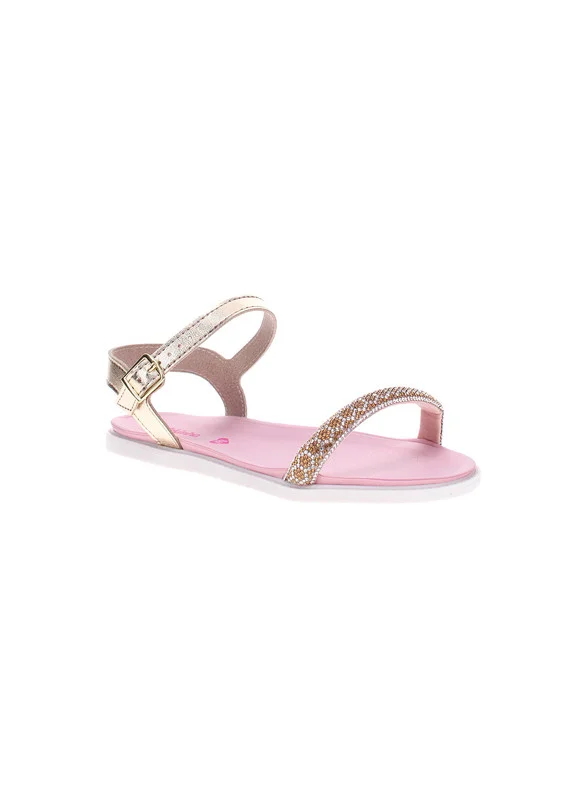 موليكينها Molekinha Junior Girls Sandals With Back Strap Golden | Made In Brazil
