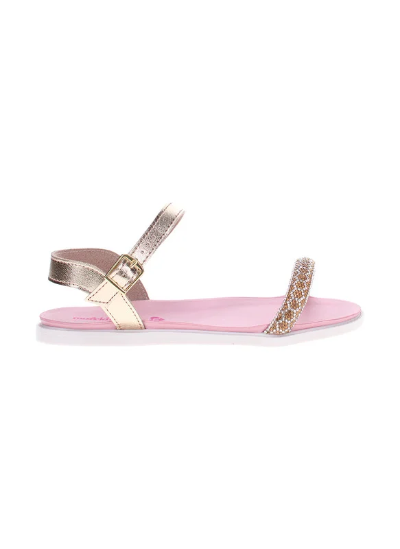موليكينها Molekinha Junior Girls Sandals With Back Strap Golden | Made In Brazil