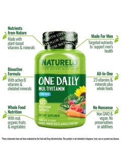 NATURELO One Daily Multivitamin For Men 120 Vegetarian Capsules Formulated to support Energy, Immune Health &Muscle Function - Dietary Supplement  - Image 4