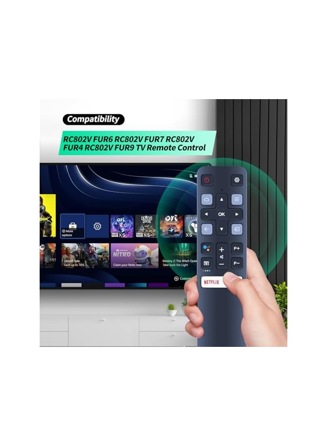 JAJEEK Compatible TCL RC802V Remote Control with short cut keys Compatible with TCL Smart TV Remote  - Image 3