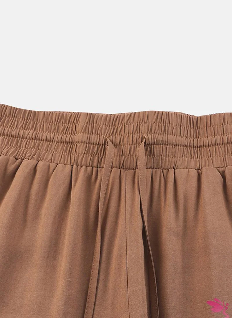 YUNIQEE Brown Plain Casual Trousers