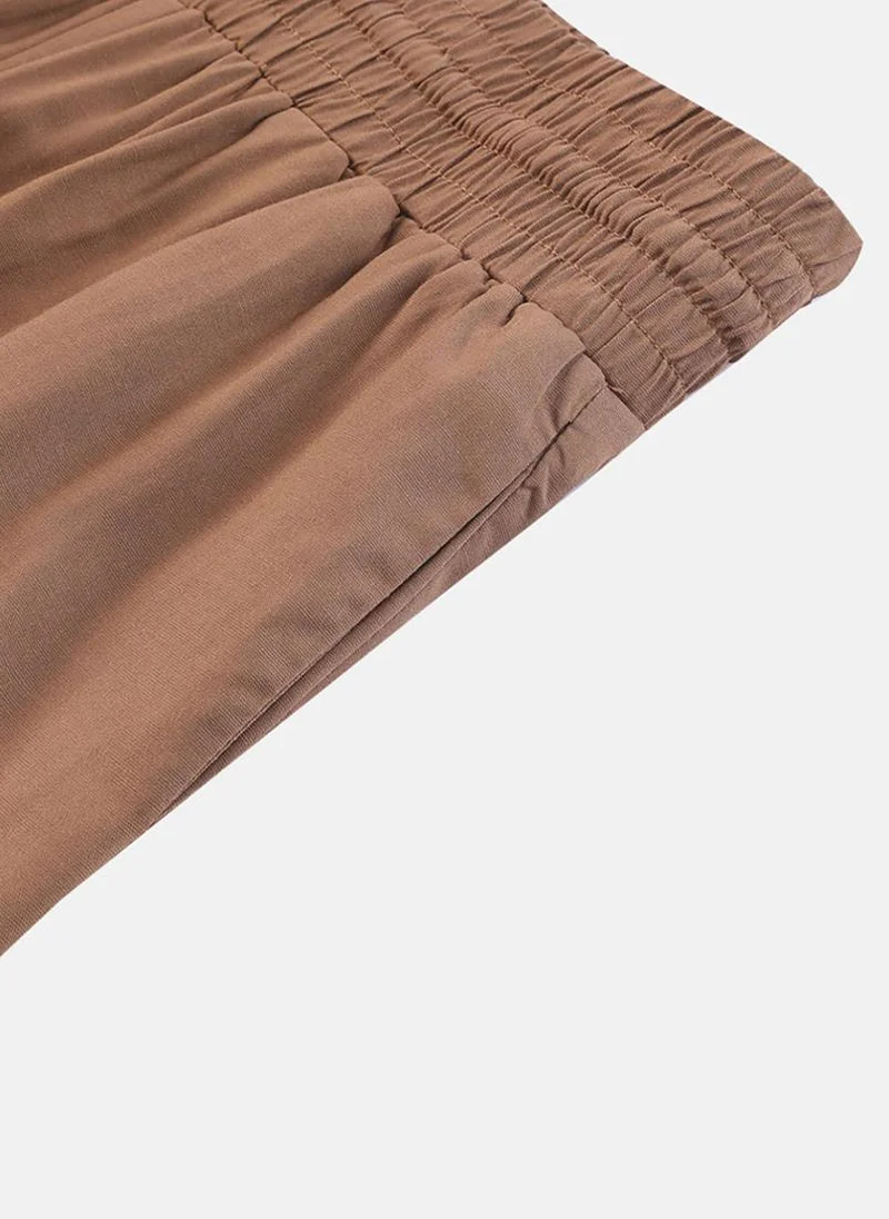 YUNIQEE Brown Plain Casual Trousers