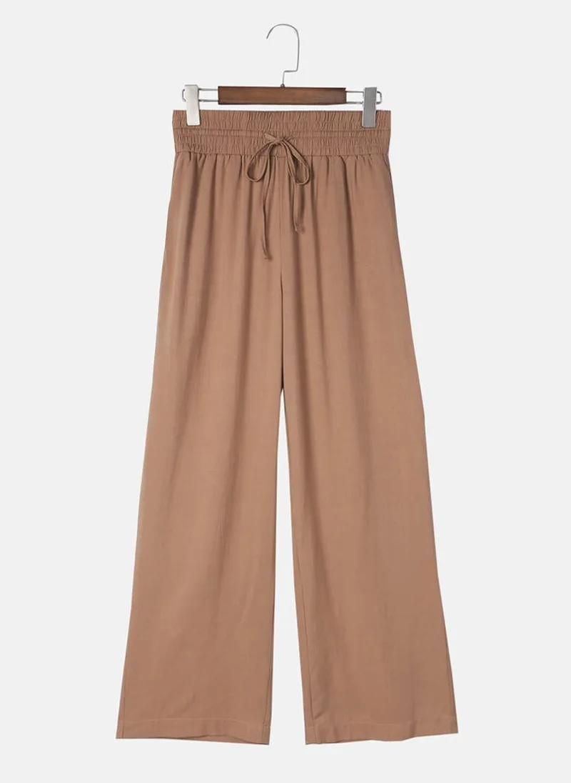YUNIQEE Brown Plain Casual Trousers
