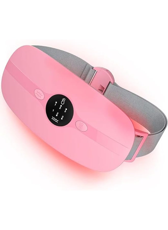 وسادة تدفئة للدورة الشهرية – حزام لتسكين الألم مع 3 مستويات حرارة و3 أوضاع تدليك، وردي - Image 1