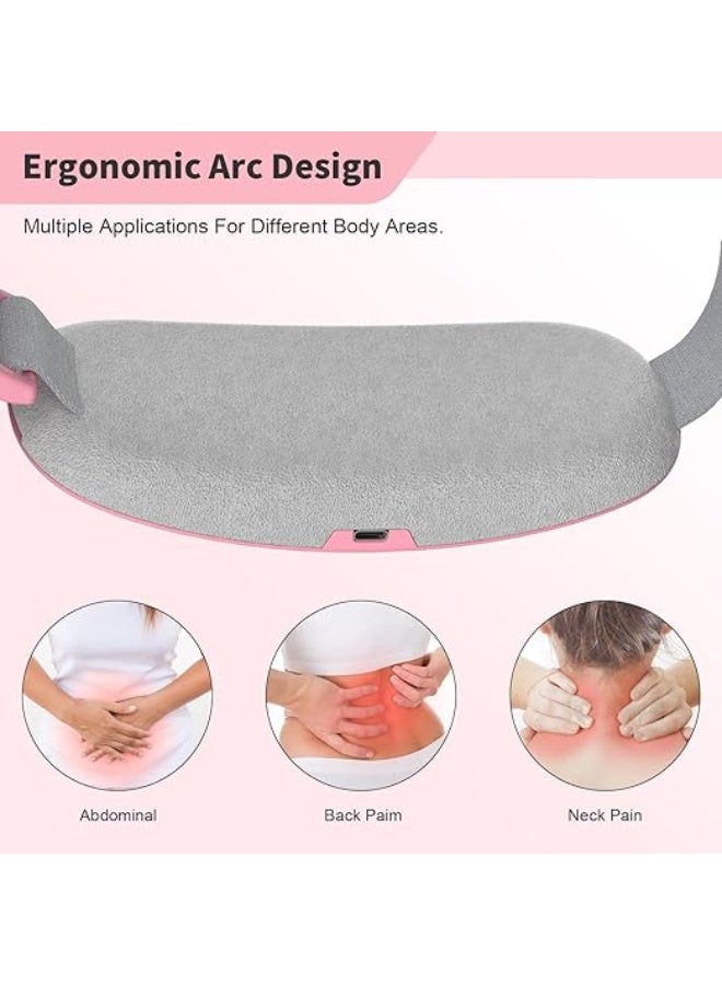 وسادة تدفئة للدورة الشهرية – حزام لتسكين الألم مع 3 مستويات حرارة و3 أوضاع تدليك، وردي - Image 3