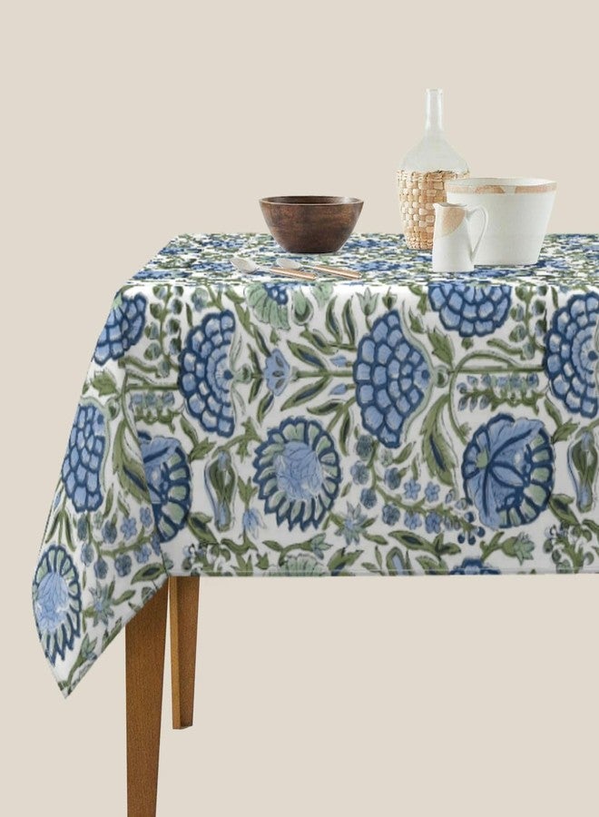 DAFENA Boho Square Tablecloth 54x54 Inch Blue Green Vintage Floral Table Cloth Chinoiserie Flower Spring Summer Table Covers Polyester Indoor Outdoor Farmhouse Tablecloths for Kitchen Dining Party - Image 5
