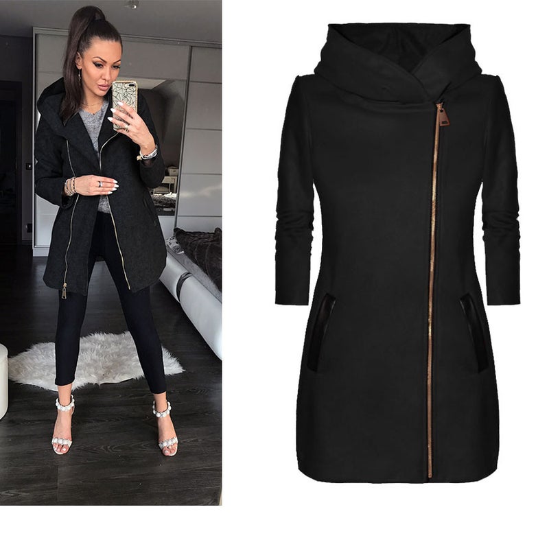 2020 Autumn and Winter wish New AliExpress fashion side zipper plus velvet coat hooded jacket vests factory spot Red  - Image 5