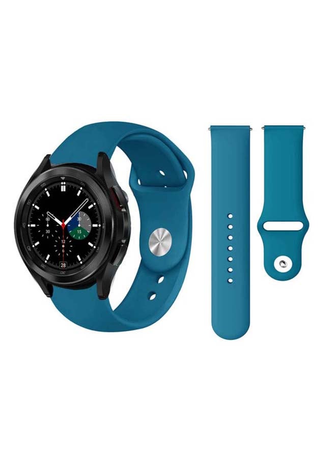 Perfii Solid Silicone Replacement Band for Samsung Galaxy Watch4 42/46mm Blue - Image 1