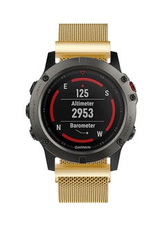 NIBEMINENT Milanese Loop Smart Watch Band For Garmin Fenix 5X Gold  - Image 4