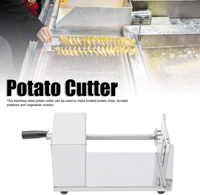 WALITO Stainless Steel Potato Slicer Potato Twister Machine Manual Stainless Steel Twisted Potato Slicer Potato Slicer Machine for Chips Size 6 x 55 x 113 inches - Image 3