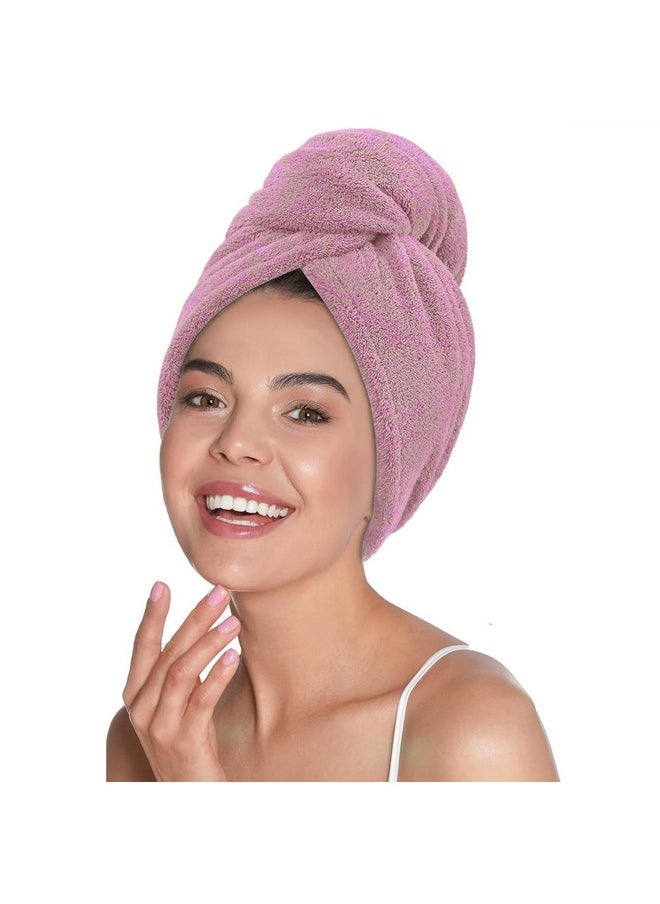 Mush - Mush Bamboo Hair Towel Wrap | Absorbent Towel Hair-Drying | Hair Care Combo | Super Quick-Drying| Adjustable Buttons to Wrap Around Hair 500 GSM (Baby Pink) - Image 1