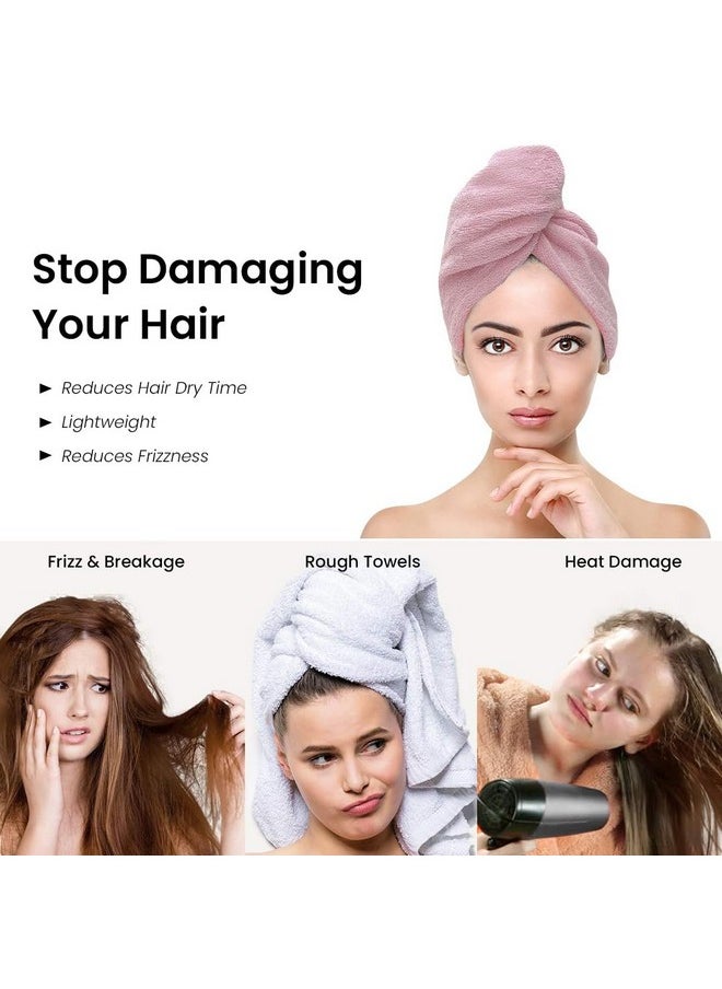 Mush - Mush Bamboo Hair Towel Wrap | Absorbent Towel Hair-Drying | Hair Care Combo | Super Quick-Drying| Adjustable Buttons to Wrap Around Hair 500 GSM (Baby Pink) - Image 1