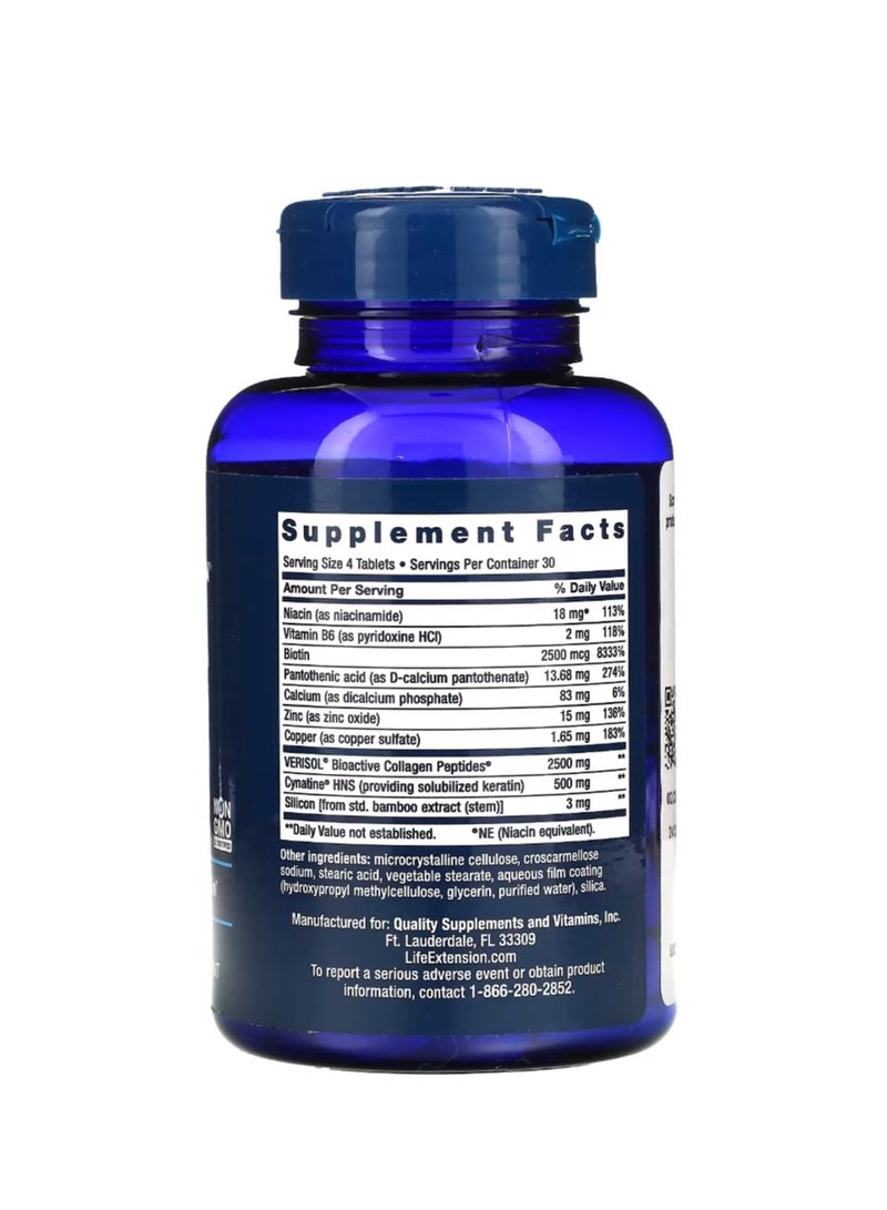 لايف إكستنشن تركيبة كولاجين بلس للشعر والبشرة والأظافر 120 قرصًا - Image 2