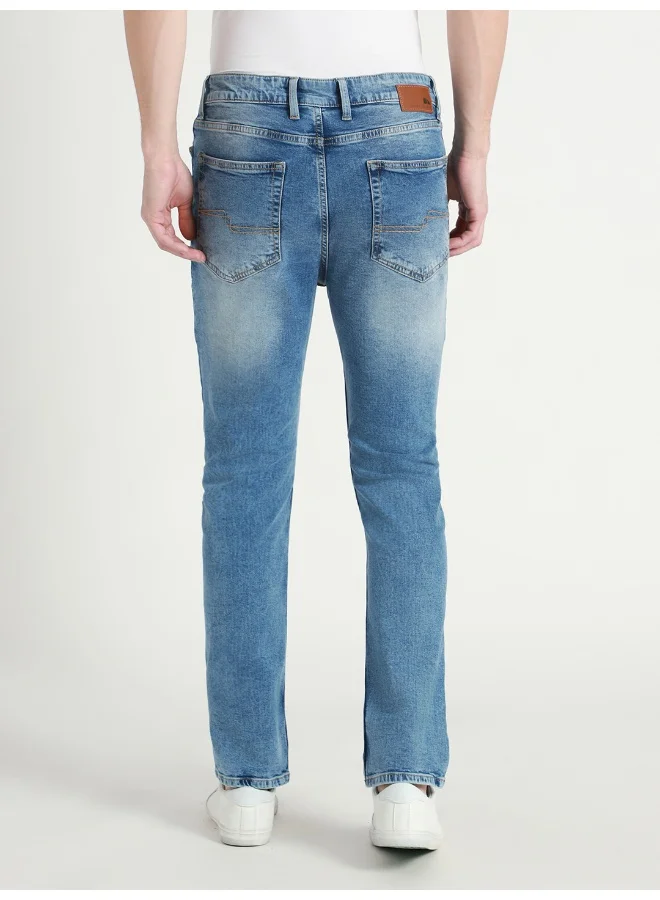 دينيس لينغو Men's Straight Fit Light Blue Cotton Jeans - Classic Denim Look