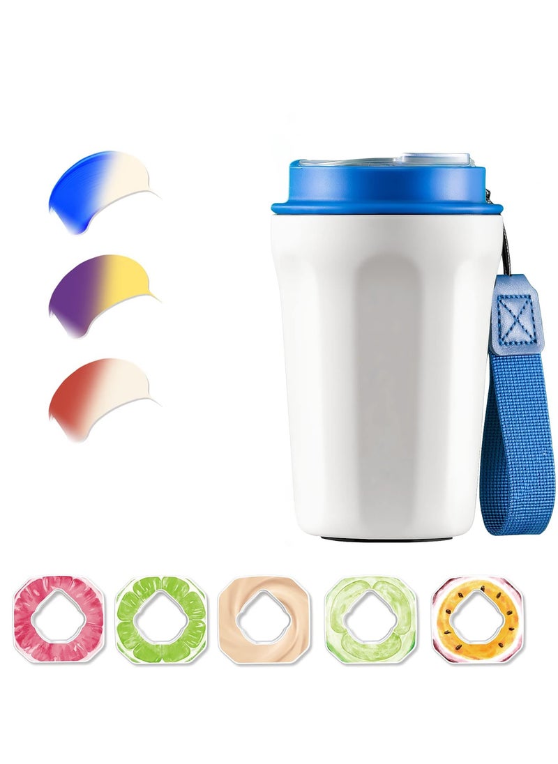 SYOSI - Air Flavoured Water Bottle with Straw & 5 Scent Flavoured Pods, 450ML Vacuum Insulated Metal Drinking Bottle BPA Free & Leakproof, Fruity Extract Ring 0 Sugar 0 Calorie - Image 1