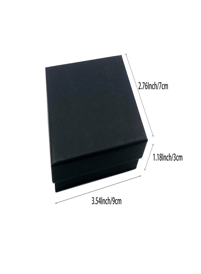 HomeImpel 20 Packs Cardboard Paper Jewelry Boxes, 3.54 x 2.76 x 1.18 Inches, Rectangle Jewelry Boxes Cotton Filled, Earring Pendant Necklace Gift Boxes (Black) - Image 3
