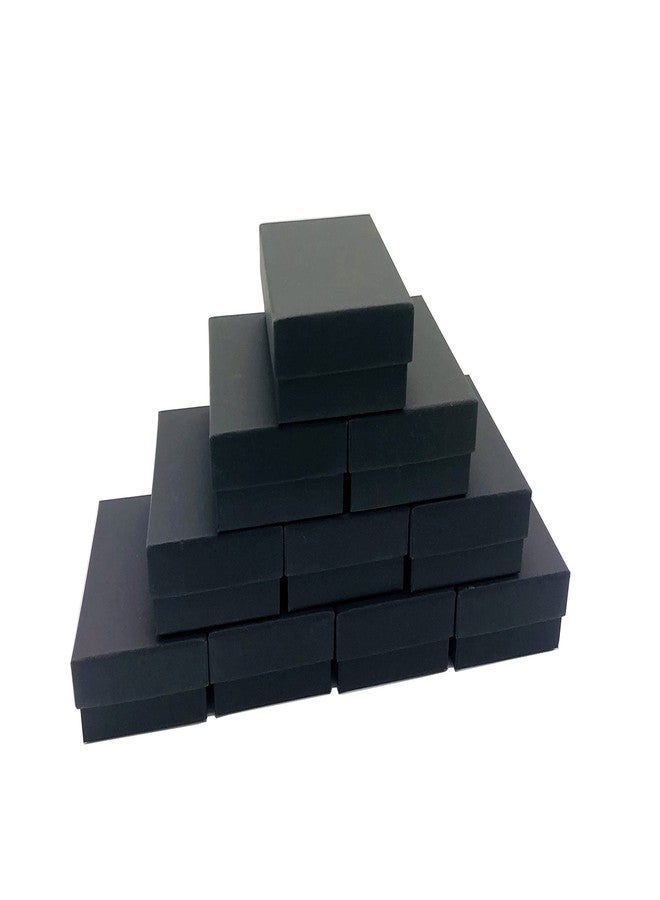 HomeImpel 20 Packs Cardboard Paper Jewelry Boxes, 3.54 x 2.76 x 1.18 Inches, Rectangle Jewelry Boxes Cotton Filled, Earring Pendant Necklace Gift Boxes (Black) - Image 2