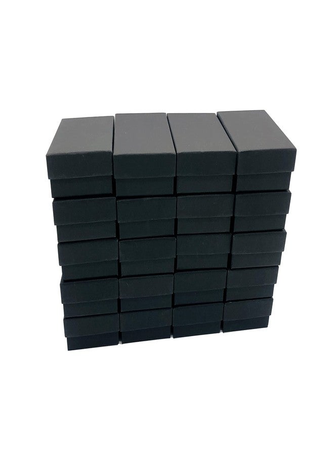 HomeImpel 20 Packs Cardboard Paper Jewelry Boxes, 3.54 x 2.76 x 1.18 Inches, Rectangle Jewelry Boxes Cotton Filled, Earring Pendant Necklace Gift Boxes (Black) - Image 1
