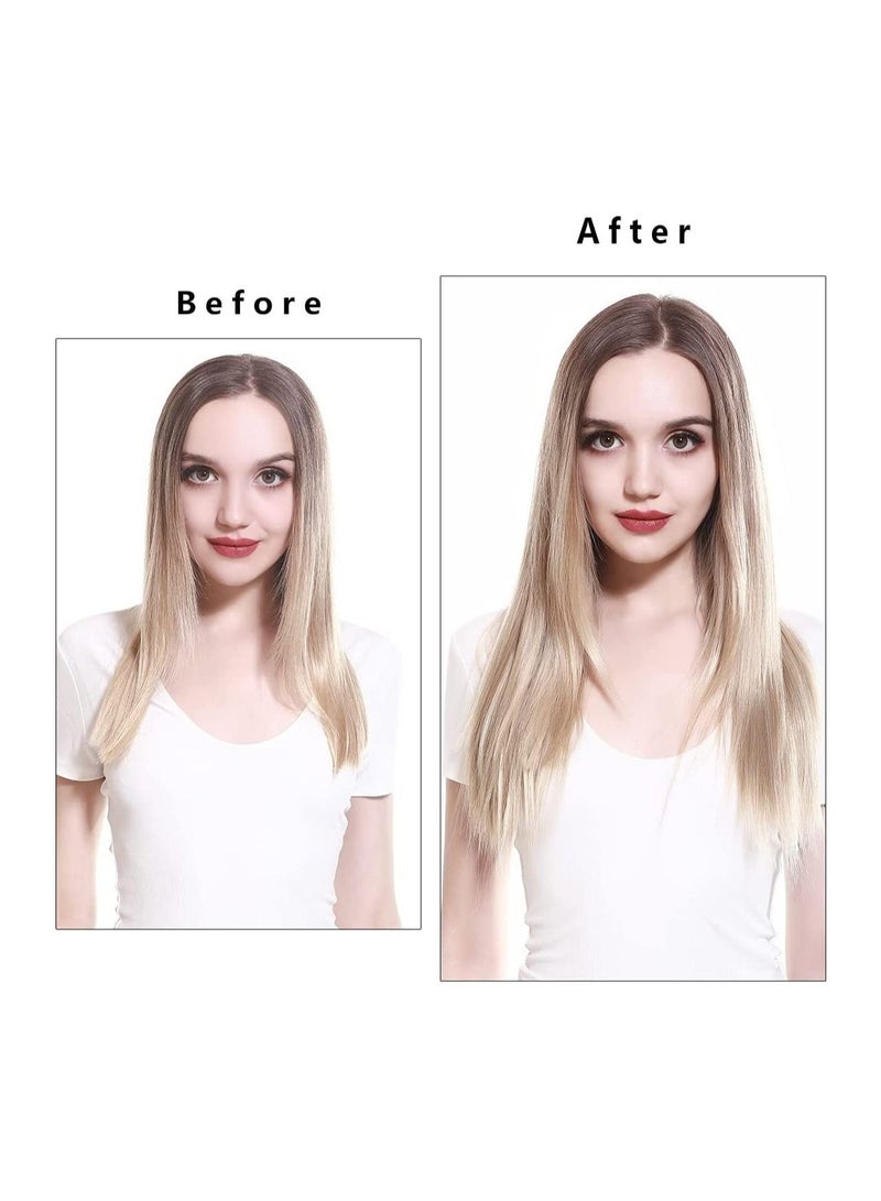 Estelle Hair Extensions 3.2 Oz Dirty Blonde Straight Synthetic Hairpieces Hidden Wire Headband for Women Heat Resistant Fiber No Clip - Image 4