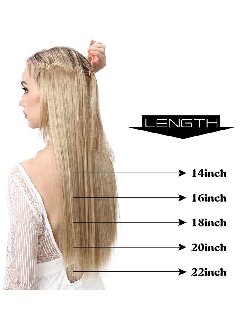 Estelle Hair Extensions 3.2 Oz Dirty Blonde Straight Synthetic Hairpieces Hidden Wire Headband for Women Heat Resistant Fiber No Clip - Image 3