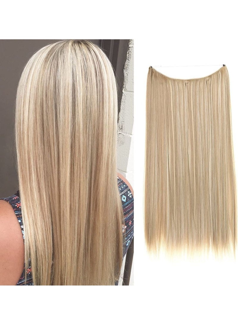 Estelle Hair Extensions 3.2 Oz Dirty Blonde Straight Synthetic Hairpieces Hidden Wire Headband for Women Heat Resistant Fiber No Clip - Image 1