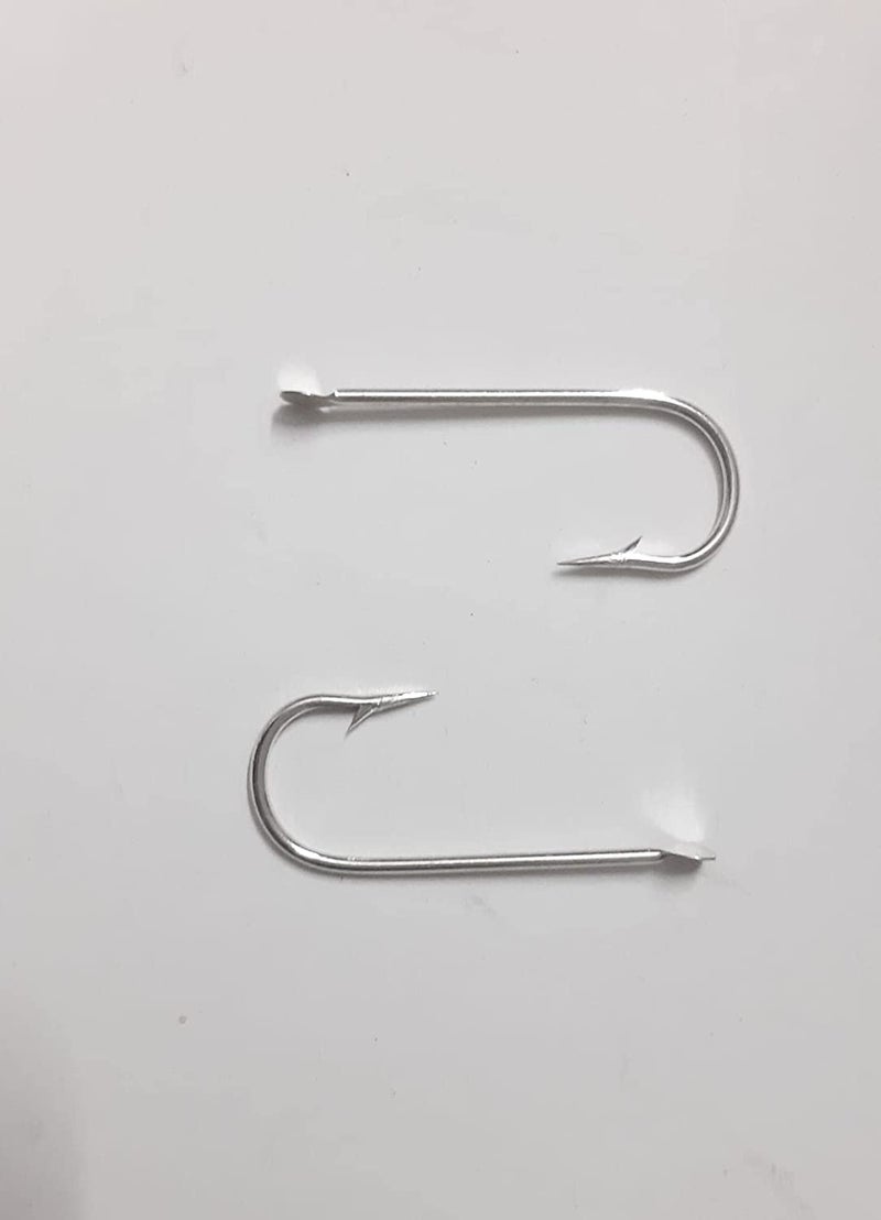 PMK E Store 25Pcs High Carbon Steel Strong Fishing Jig Big Tackle Hooks Fish Baits Lures Size 10 (White) - Image 2