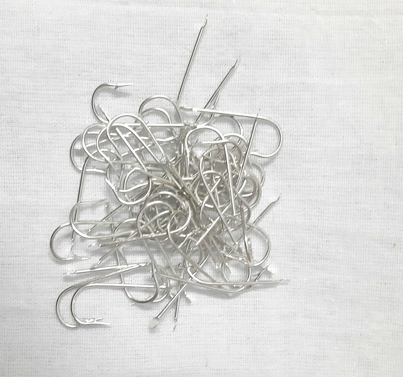 PMK E Store 25Pcs High Carbon Steel Strong Fishing Jig Big Tackle Hooks Fish Baits Lures Size 10 (White) - Image 1