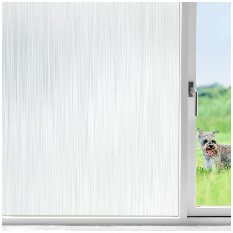 Viseeko Privacy Window Film White Glass Window Film Sun Blocking Non Adhesive Window Tint Static Cling for Window Film Home Office Heat Blocking 236 x 787 inches