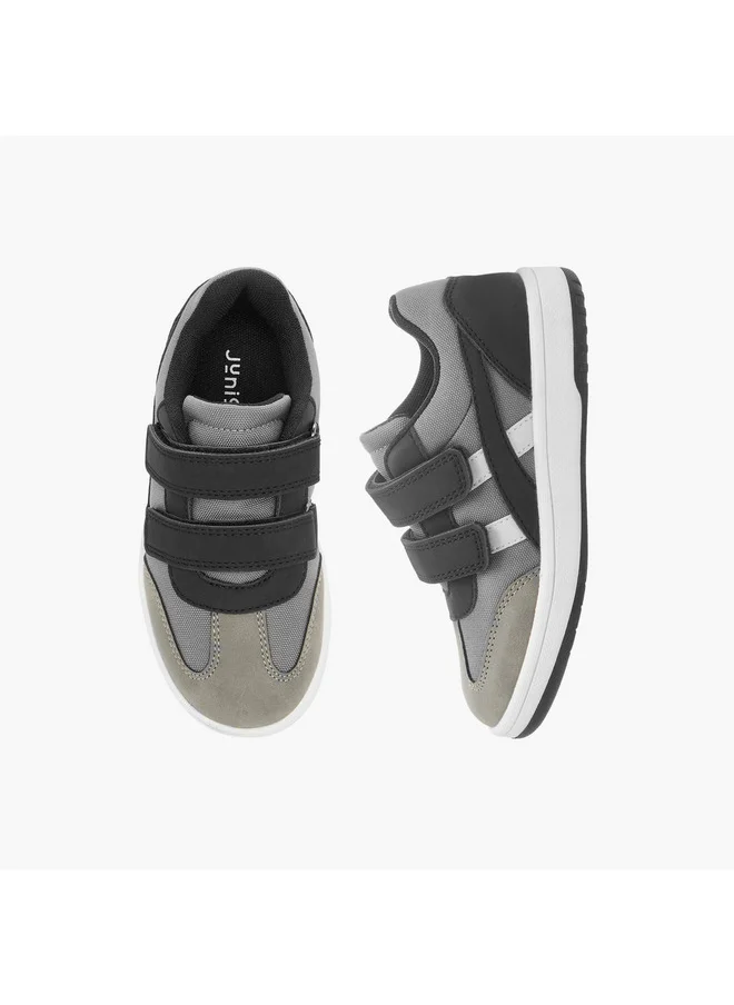 JUNIORS Boys Panelled Sneakers with Hook and Loop Closure