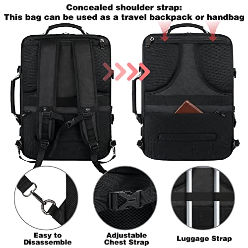 JCDOBEST Carry on Backpack, Extra Large 50L Airline Approved TSA Travel Backpacks with 3 Packing Cubes for Women Men, Super Large Heavy Expandable Overnight Luggage Daypack Business Backpack - Image 5