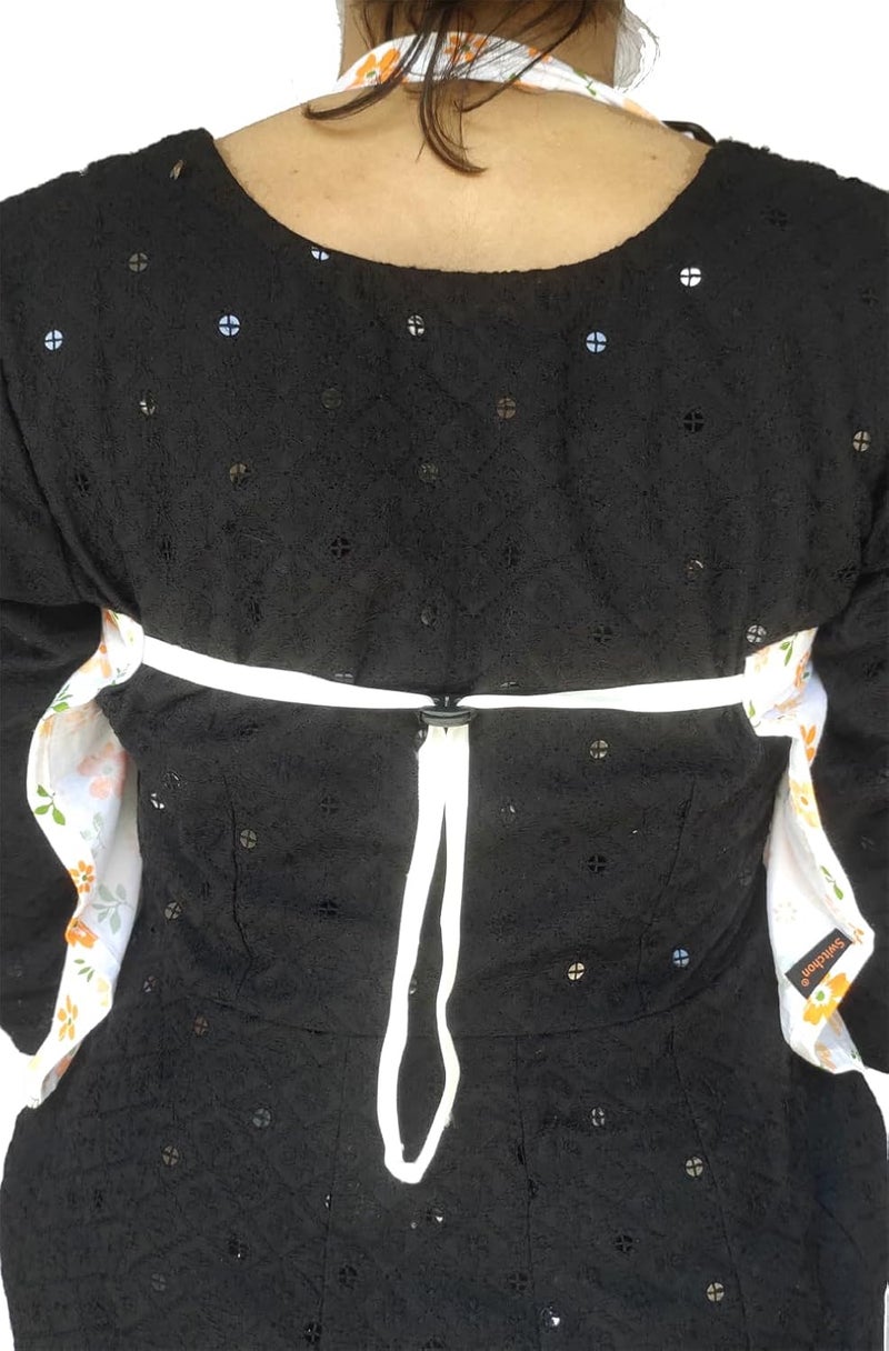 Switchon Feeding Apron Cover Cotton Maternity Baby Breastfeeding Multipurpose for Mothers (White-Orange) - Image 5