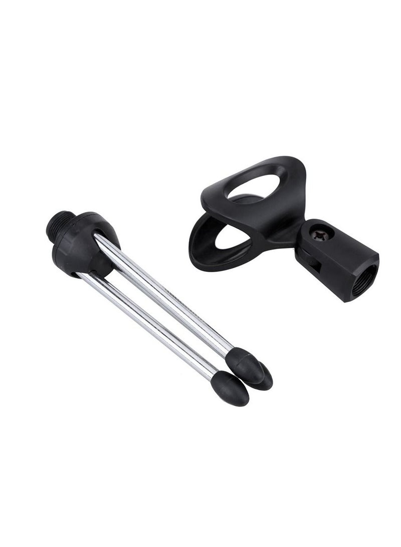 Black Desktop Microphone Stand Table Plastic Mini Mic Clip Tripod Holder  - Image 5