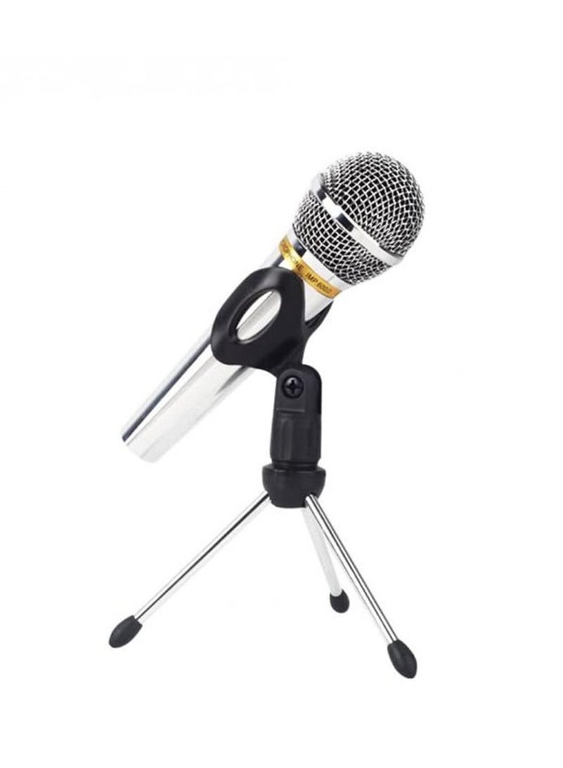 Black Desktop Microphone Stand Table Plastic Mini Mic Clip Tripod Holder  - Image 2