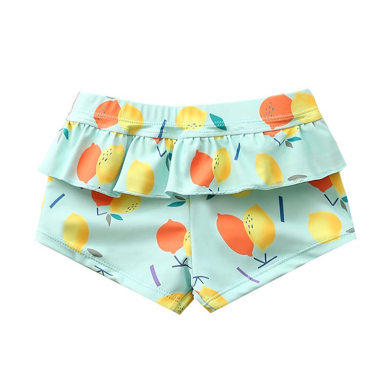 Generic Childrens Swimming Trunks Girls Yijiadu Girls Swimming Trunks for Large and Medium Sized Babies and Infants Swimming Trunks for Childrens Flat Horned Women China 905-2006 green double lemon