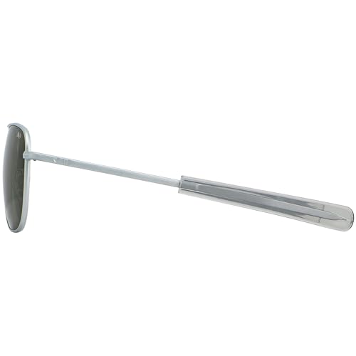 AO Original Pilot Sunglasses - Matte Silver - Calobar Green SkyMaster Glass Lenses - Bayonet Temple - 55-20-140 - Image 2